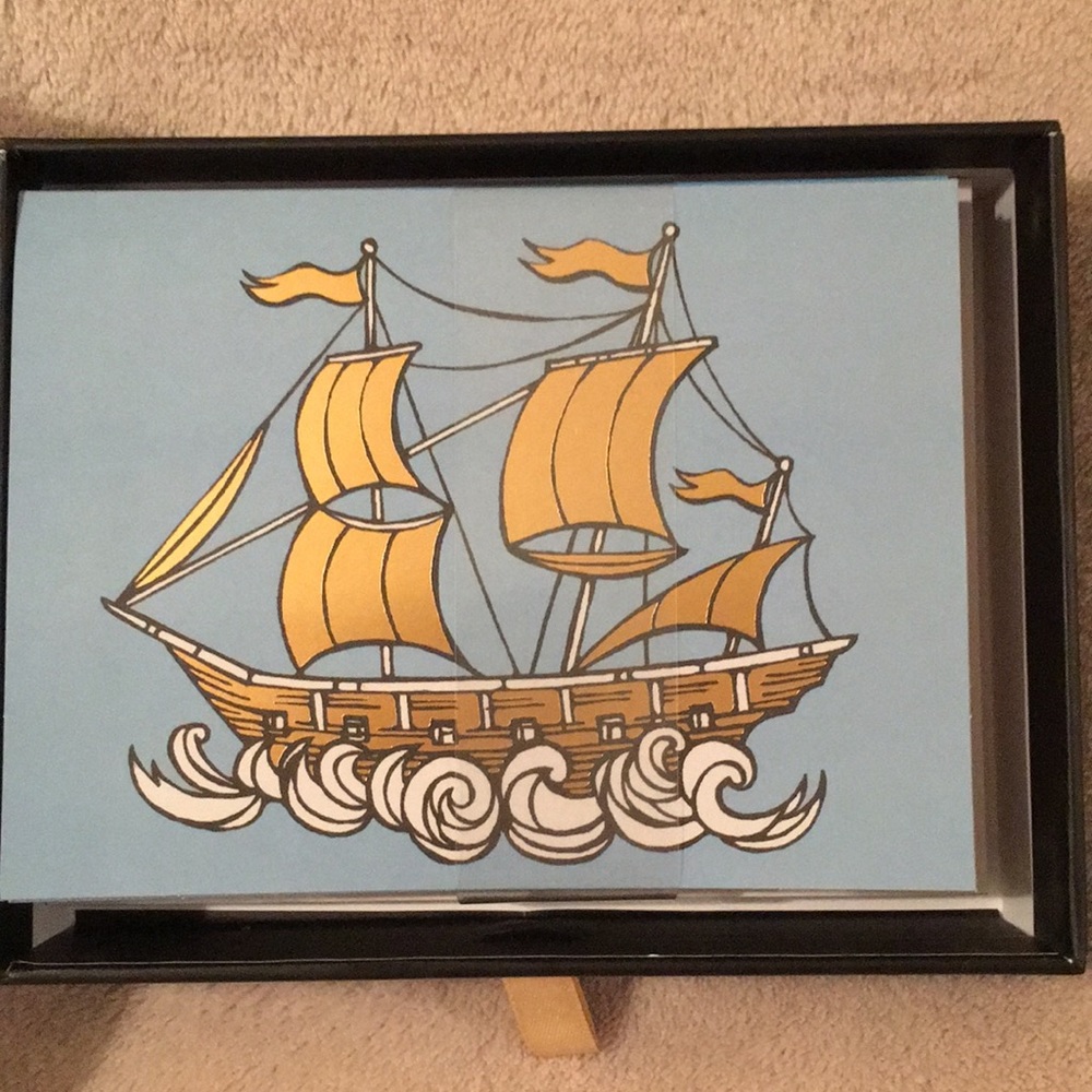 Patch NYC Ocean Sea Themed Foil Stamped Notecards - Picture 2 of 7